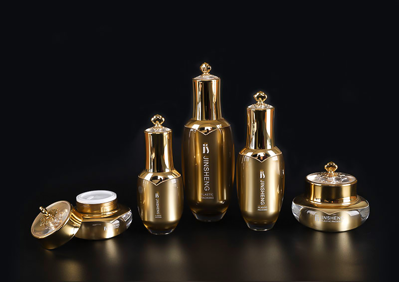 New design  plastic gold cosmetic packaging luxury